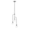Z-Lite Neutra 3 Light Chandelier, Matte Black + Polished Nickel & Clear 621-3MB-PN - alternate 4